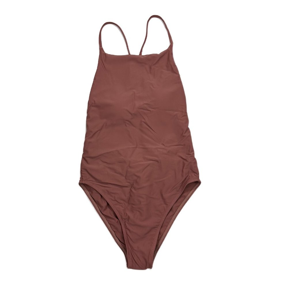 Women’s Open Back Tied Brown Leotard, Size M - Picture 8 of 9